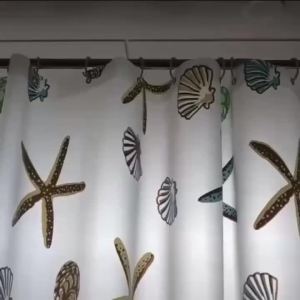 Starfish Seashell Plastic Shower Curtain Liner - Waterproof Bathroom Curtain for Bathtubs Mildew Resistant Bath Curtain