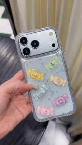 3D Sanrio Candy Epoxy Drip Clear Acrylic Phone Case For iPhone 17 16 15 14 13 Pro Max