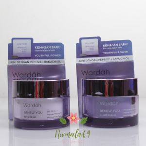 Wardah Renew You Anti Aging Day & Night cream Spf 35 PA+++ 30gr/cream wajah/krim siang malam/cream pencerah wajah/krim penghilang flek hitam/pencerah wajah/anti noda hitam/cream pelembab/Original/Bpom