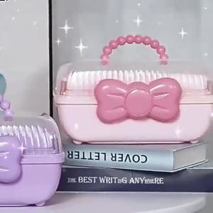 Clear Jewelry Hair Accessories Storage Box Organizer Display Collection Case Girl Lady Gift