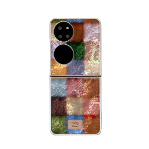 Colorful Checkered Retro Korean Style Phone Case for Huawei P50 Pocket 2S Xiaomi MIX Honor Vivo Foldable Screen Flip Cover