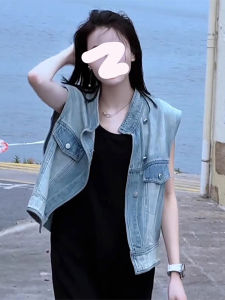 Design Sense Thin Sleeveless Denim Vest Short Jacket