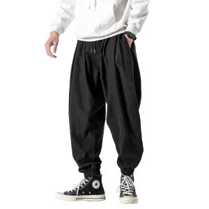 New Autumn Mens Black Pants Hip Hop Streetwear Fashion Jogger Harem Trousers Man Casual Sweatpants Male Pants Big Size M 5XL