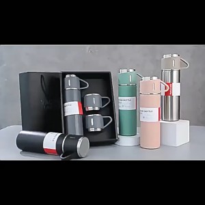 Hot Cold Stainless Steel Vacuum Flask Cup 500ml Thermos Insulated Water Bottle Tumbler Gift Box Set