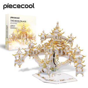 Piececool 3D Metal Puzzles -The Moon Palace Architecture Model Kits DIY Building Blocks