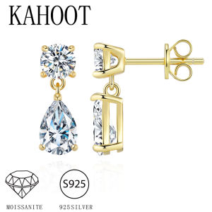 925 silver 1.5 carat * 2 moissanite elegant fashion trend versatile high quality mens and womens earrings
