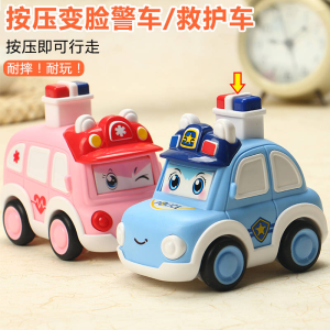 Pull Back Cars Toy Vehicles Friction Powered Cars Toys for Toddlers Boys Girls Press and Go Construction Vehicles Police Car