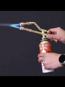 Double-Tubes Welding Torch Copper Tube Metal Material Torch High Temperature and High Firepower Double Copper Tube Low Welding Costs