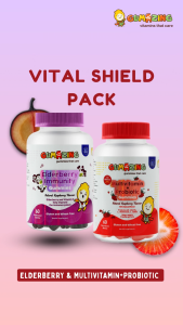 Gumazing Kids Vital shield Combo Pack: Multivitamin + Probiotic & Elderberry Immunity