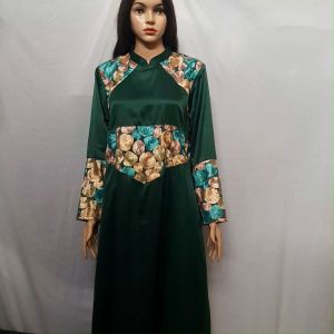 Gamis Elegan Aini Busana – G21 Warna Hijau dengan Motif Mewah