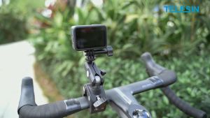 TELESIN Plastic Handlebar Tube Crab Clamp Mount for GoPro DJI Insta360 Bicycle Bike Camera Holder Ball Head Adjustable GP-HBM-003