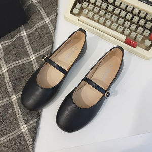 New Chinese Style Flat Bottom Single Shoes Womens round Toe Slip-On Loafers Plain Bottom Rubber Outsole Casual Footwear
