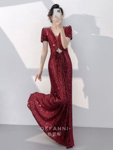 Red Bridal Gown High End Graceful Sparkly