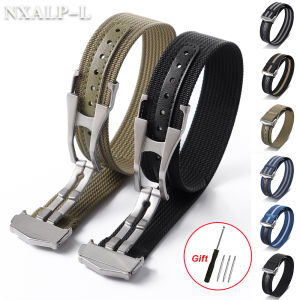 20mm Ribbed Nylon Watch Strap for Omega Seamaster Bracelet for Tudor for Rolex Mens Military Sport Watchband Folding Buckle