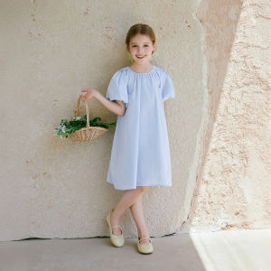 XIANGYING | Blue Beautiful Puff Sleeve Casual Dress