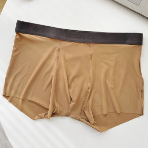 Men Underwear Summer Boxer Ice Silk Traceless Ventilation Ultra-Thin Boxer Shorts 5A Antibacterial Crotch Quick-Drying Youth