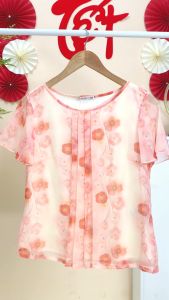 Áo kiểu thiết kế dịu dàng nữ tính chất liệu voan hoa mềm mịn AN4Y0913 Thương hiệu Thiều Hoa