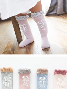 ถุงเท้าข้อยาวผ้าฝ้ายแท้สำหรับเด็ก ถุงเท้าฤดูร้อนบาง ตาข่ายป้องกันยุง ถุงเท้าข้อยาวถึงเข่าสำหรับเด็ก 0-1 ปี ผ้าฝ้ายแท้ 100%