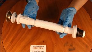 (Bán sỉ) 5 Bộ xả Lavabo bộ xả chậu rửa mặt dây dạng lò xo nhựa nút xả lật bằng INOX sáng bóng.