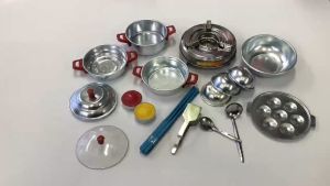 Bộ Đồ Chơi Nấu Ăn Thật Bằng Nhôm Cho Bé Đồ Chơi Nấu Bếp Trò Chơi Cho Bé Gái Kitchen Toy For Kid Girl