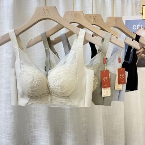 ใส่สบาย เสื้อชั้นใน ผู้หญิง ลูกไม้ ชุดชั้นในไม่มีห่วงเหล็ก หนาปานกลาง B คัพ สไตล์เมือง ไนลอน ซับใน ไหล่แบบ V สายคล้อง