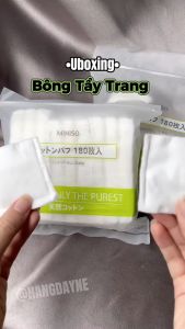 Bông tẩy trang Miniso Nhật Bản dạng túi 180 miếng