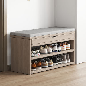 Home Entrance Shoe Cabinet Bench Integrated Long Narrow Indoor Shoe Rack Sittable Entrance Bench Shoe Changing Stool