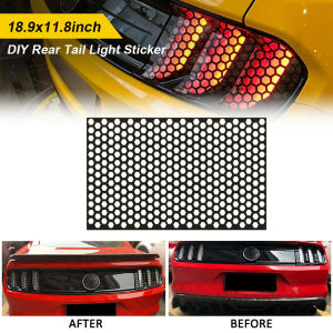 4Pcs Car Cuttable DIY Honeycomb Sticker Rear Tail Light Styling Hollow Fashion Decals Auto Wrap Film Decoration Accessories 48*30cm