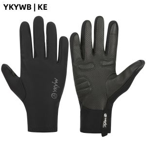 Găng Tay Đi Xe Đạp Chống Nước YKYWBIKE Full Finger 0-15 ° Găng Tay Đi Xe Đạp Đường Trường Mùa Đông Chống Sốc Tương Thích Với Màn Hình Cảm Ứng C Warmth Fleece Dành Cho Xe Đạp Địa Hình