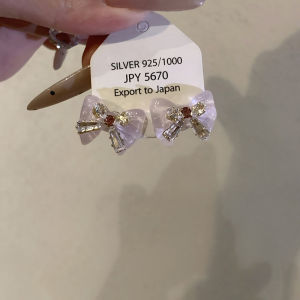 Elegant Vintage Purple Butterfly Knot Earrings White Enhancing Versatile Stylish Ear Jewelry Pair Fresh out Fashion Accessories