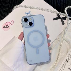 CrashStar MagSafe เคสเคลือบด้านโปร่งแสงบางเฉียบยากแบบไร้ขอบเคสโทรศัพท์กันกระแทกสำหรับ iPhone 16 15 14 Pro Max Plus 13 12 Pro Max ปลอกชาร์จไร้สายเคสป้องกันกันกระแทกใสพร้อมฟิลม์นิรภัยสำหรับเลนส์