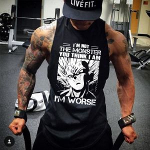 Bandai | Dragon Ball Anime GOKU Printed Cotton Vest Gym Mens Loose Spring/Summer Fashion Sports Top