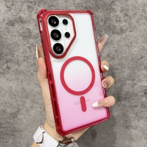 Ốp Điện Thoại Chống Sốc Trong Suốt Từ Tính Cho Samsung S26/S25/S24 Plus Ultra FE Màu Gradient Chất Liệu TPU PC Bảo Vệ Toàn Diện Tương Thích Magsafe