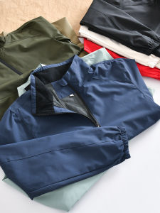 Outdoor Windproof Waterproof Stand Collar Jacket Mens Fashionable Casual Coat Youth Spring Standard Fit Long Sleeve Zipper