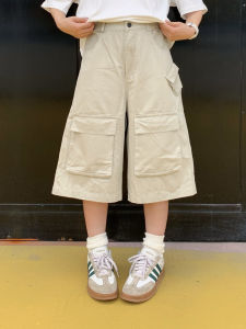 Expectation Studio American Retro Loose Straight Casual Seven-Quarter Shorts Men Summer Multi-Pocket Workwear Pants Women