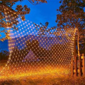 Net Mesh Led Lights 1.5M/2M/3M LED String Christmas Fairy Curtain Garland Outdoor Waterproof For Party Garden Wedding Decoration