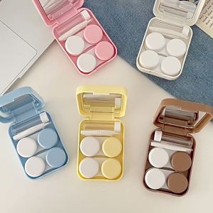 กล่องเก็บคอนแทคเลนส์ กล่องใส่คอนแทคเลนส์ ลายการ์ตูนน่ารัก Contact lens Box Set พร้อมอุปกรณ์ สามารถใส่ได้ 2 คู่