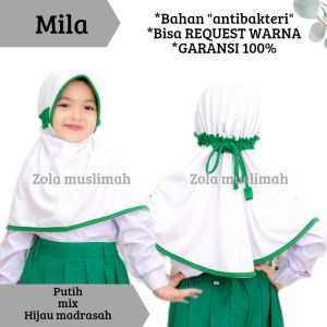 (MILA) Kerudung Hijab Jilbab Anak Balita Perempuan Instan Sekolah Paud TK SD Kaos Terbaru Murah Lucu serut