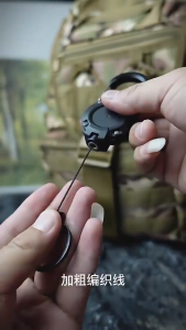 Outdoor Camping Steel Wire Rope Keychain Anti-Lost Tactical Easy Pull Buckle Multifunctional Retractable Auto Snap Back Buckle Tactical Easy Clip Steel Wire Keychain Camping Elastic Rope Clip Heavy Duty Pull Steel Wire Carabiner for Travel Outdoor