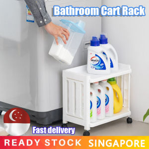 【SG】Kitchen Bathroom Trolley Rack 2/3/4 Tier Multipurpose Slim Practical Cart with Roller Storage Rack Space Saving Wheel Removable Storage Rack Storage Rack 浴室厨房推车置物架