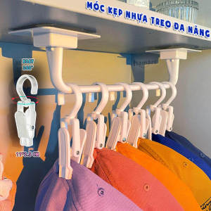 COMBO 2 Móc Kẹp Phơi Đồ Lót Treo Tất Mũ Xoay 360º Nhựa Cứng Chịu Tải Lớn Đa Năng Tiện Lợi