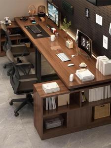 TONGGUMO | Dual Gaming Desk Bookshelf Integrated L-Shaped Table