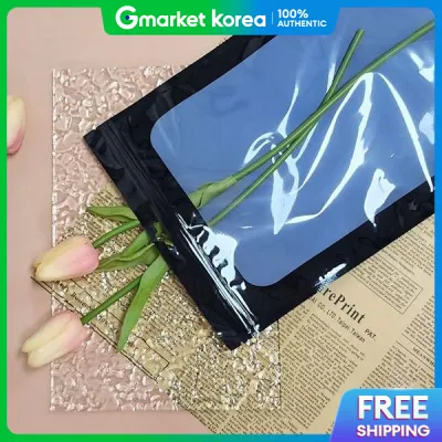 Kongsimpatshim Gift Packaging Window Zipper Bag Black 20X30Cm for Accessory Packaging