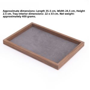 Black Walnut Wood Grain Jewelry Display Box Earring Necklace Ring Bracelet Organizer Storage Case Jewelry Stand Rack
