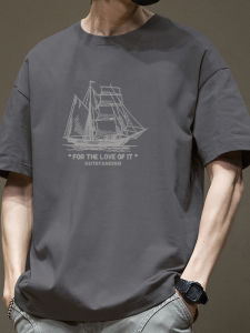 Áo Thun Cotton Nam Tay Ngắn Mùa Hè Dáng Rộng Cổ Tròn in Họa Tiết Hoạt Hình Thoáng Khí Thoải Mái Thời Trang Thường Ngày