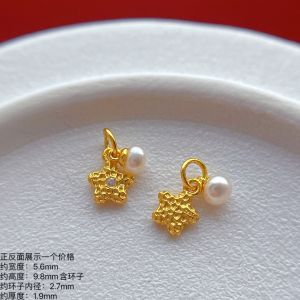 925 Silver Plated Gold Butterfly Star Fish Pendant Sea Pattern Stone DIY Fashion Jewelry Accessories Traditional Chinese Method