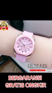HENLEIN Jam Tangan Wanita Original Bergaransi Korea Style Kasual Tali Silikon HW-6002 Soft Pink