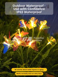 Waterproof Multi-Color Fiber Solar Garden Stake Light