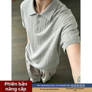LIUBU | Áo Polo Knit Phong Cách Retro Cổ Điển Tàu Ngắn