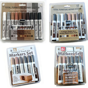 New Wooden Furniture Repair Pen Touch Up Markers & Crayon Sharpener Set Wood Scratch Restoration Kit Patch Paint Pen